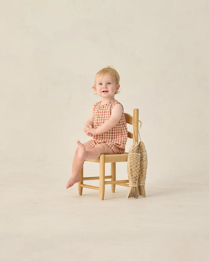 Maverick Romper Poppy Gingham