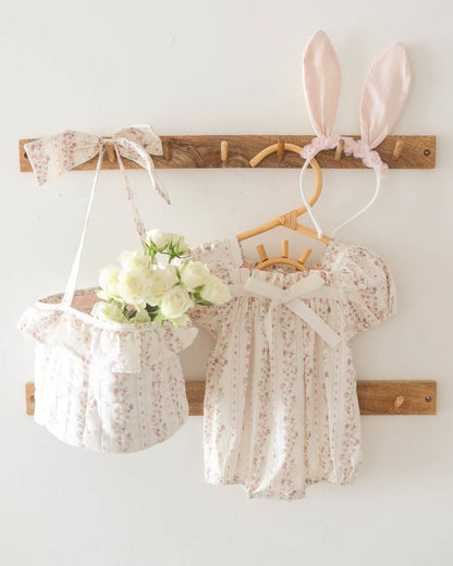 Lyla Romper | Floral Stripe