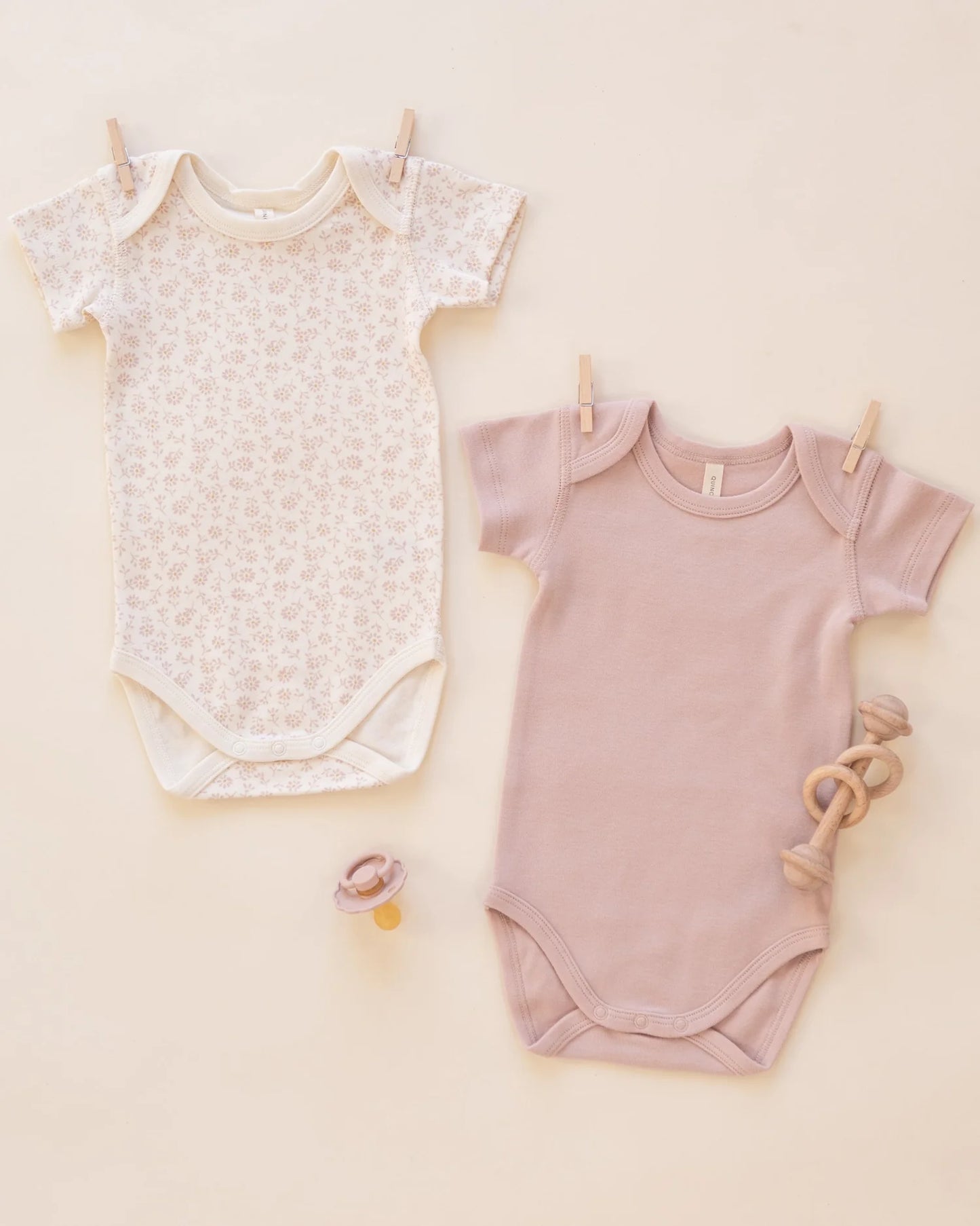 Short Sleeve Bodysuit Pack Ditsy + Baby Pant Blush