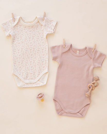 Short Sleeve Bodysuit Pack Ditsy + Baby Pant Blush