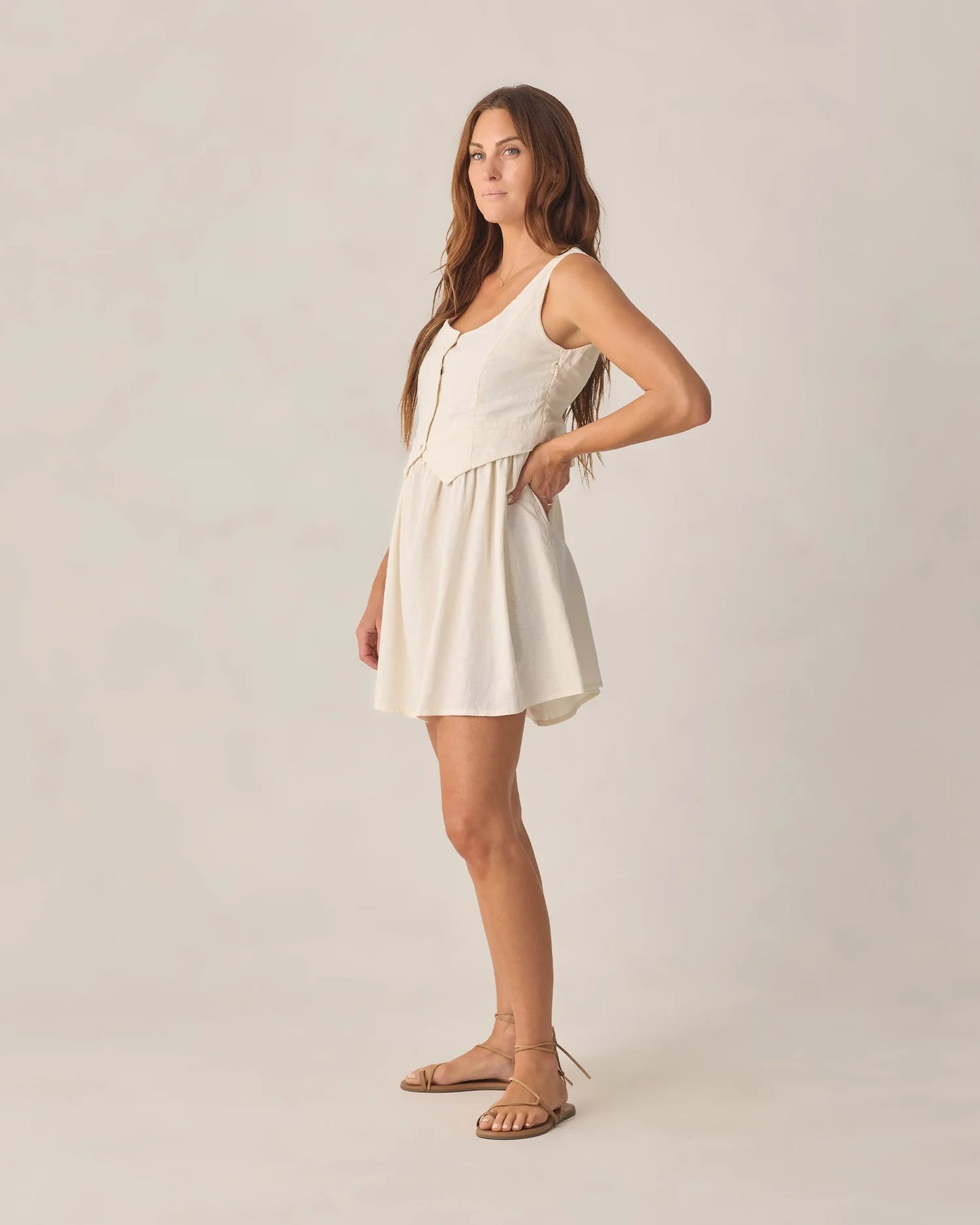Women's Summer Vest Dress Ivory
