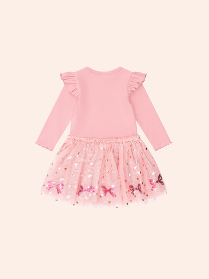 Sequin Bow Tulle Dress