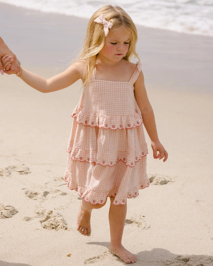 Ruffled Swing Dress Petal Gingham