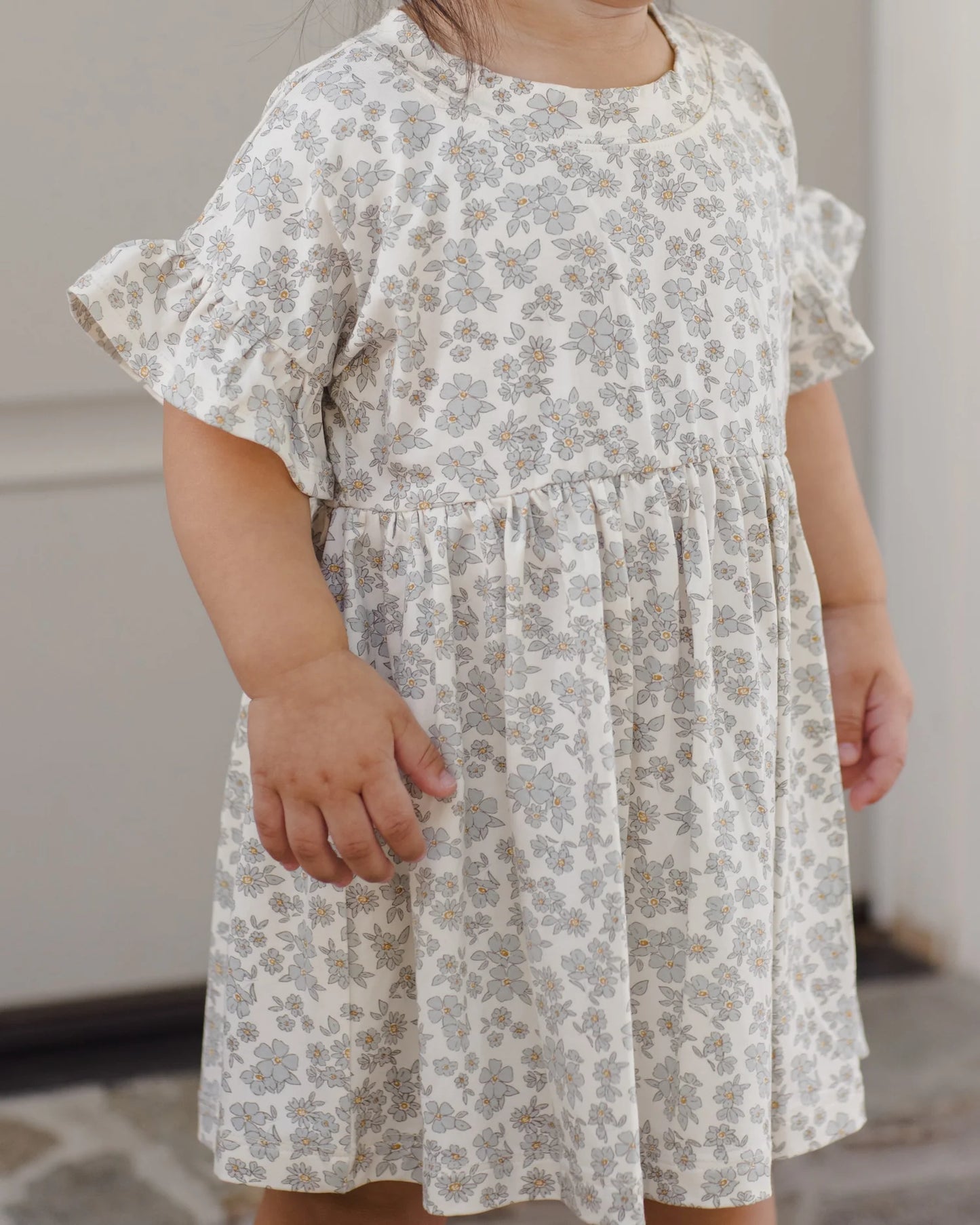 Bamboo Babydoll Dress Blue Floral