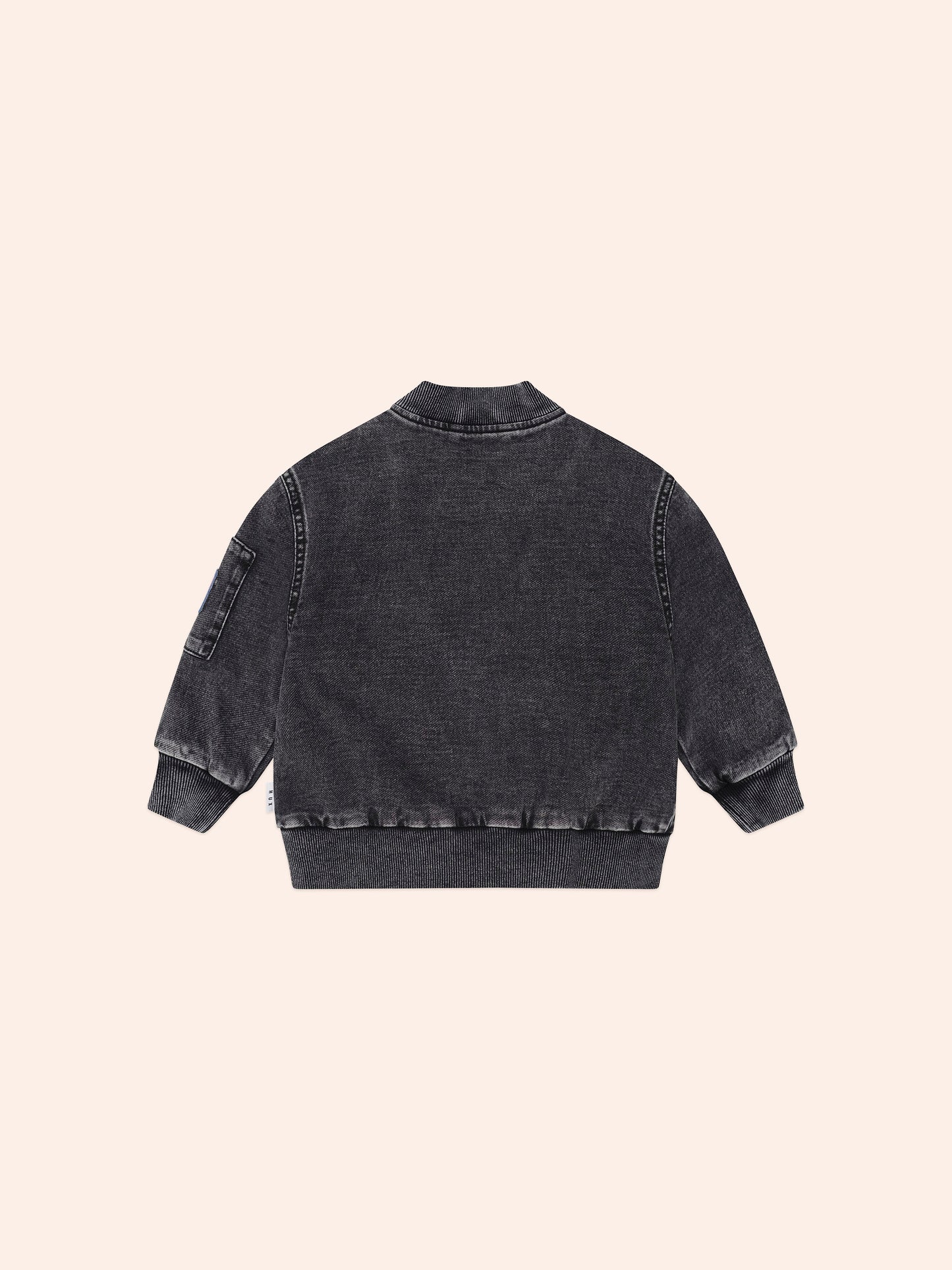 Black Knit Denim Patches Jacket