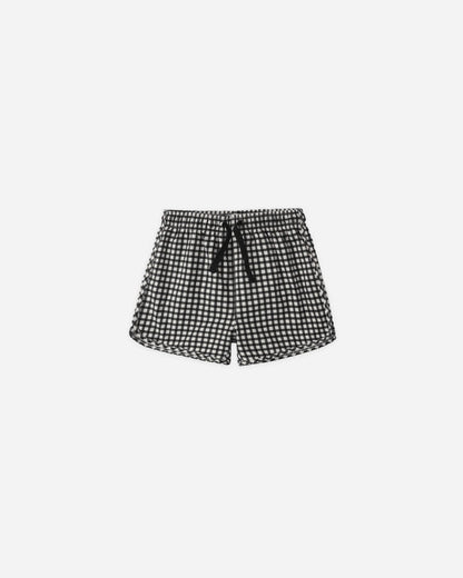 Swim Trunk Black Gingham