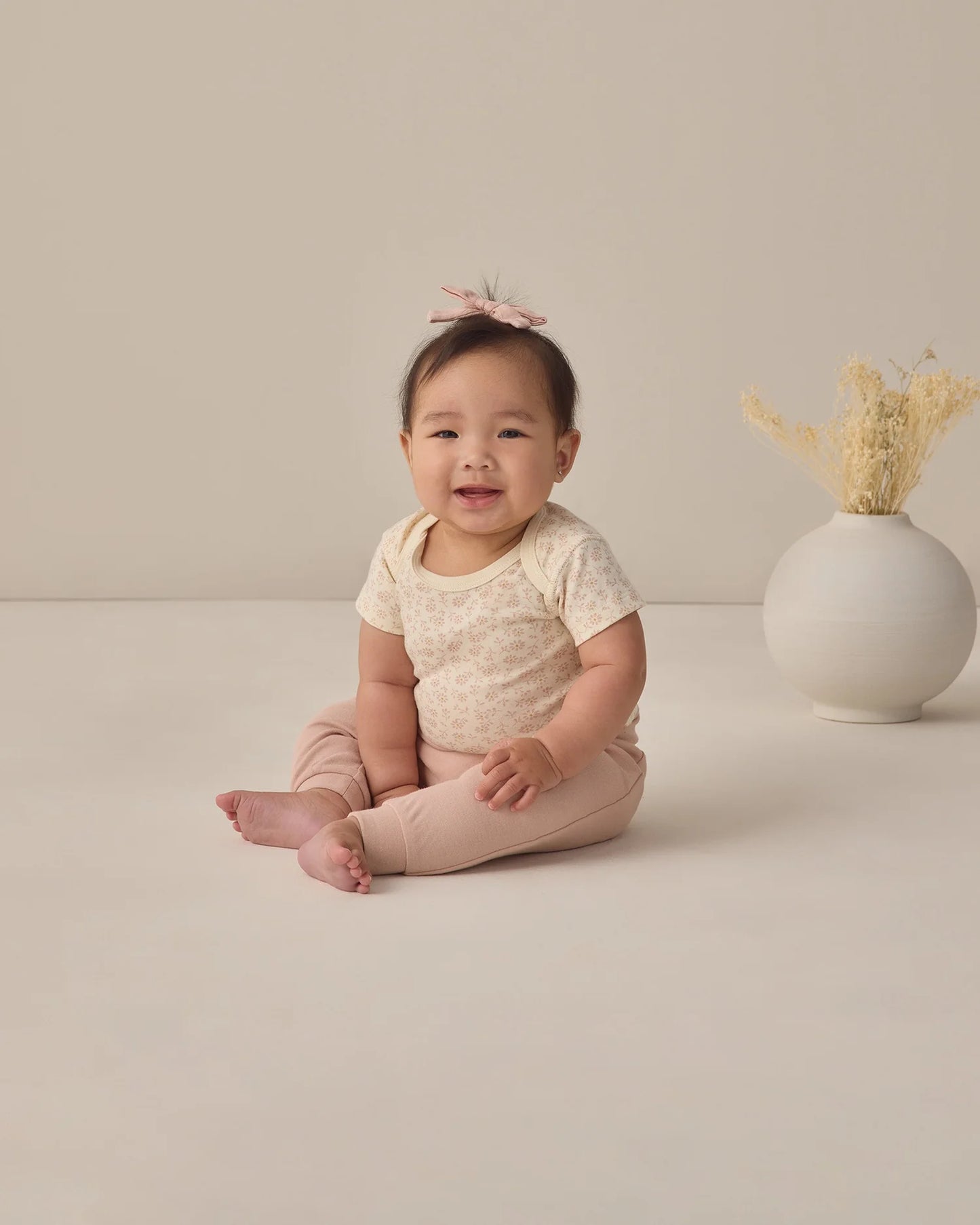 Short Sleeve Bodysuit Pack Ditsy + Baby Pant Blush