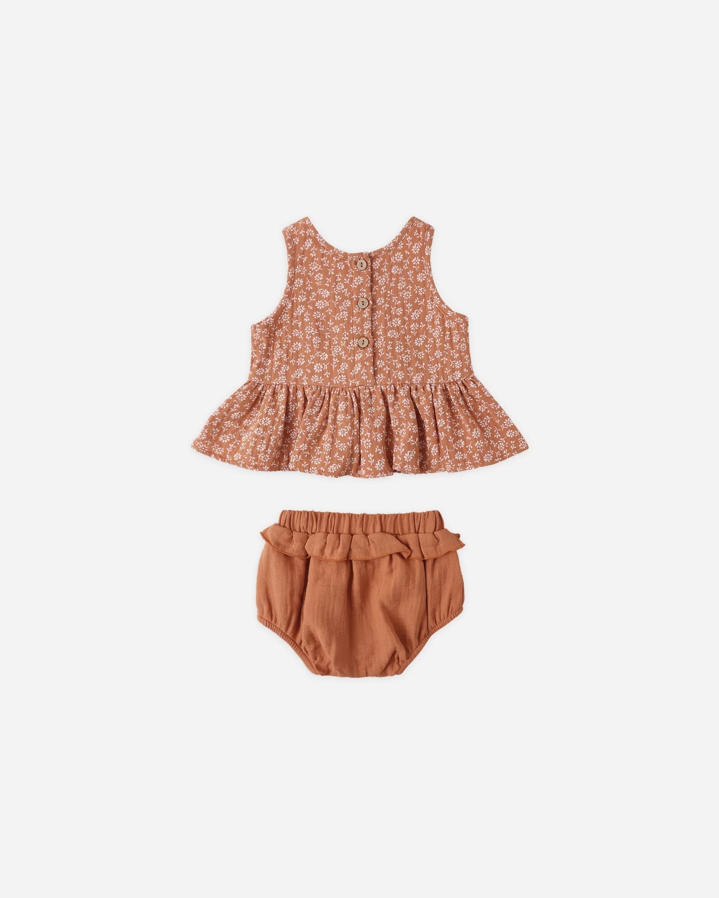 Sleeveless Peplum Set Poppy Floral