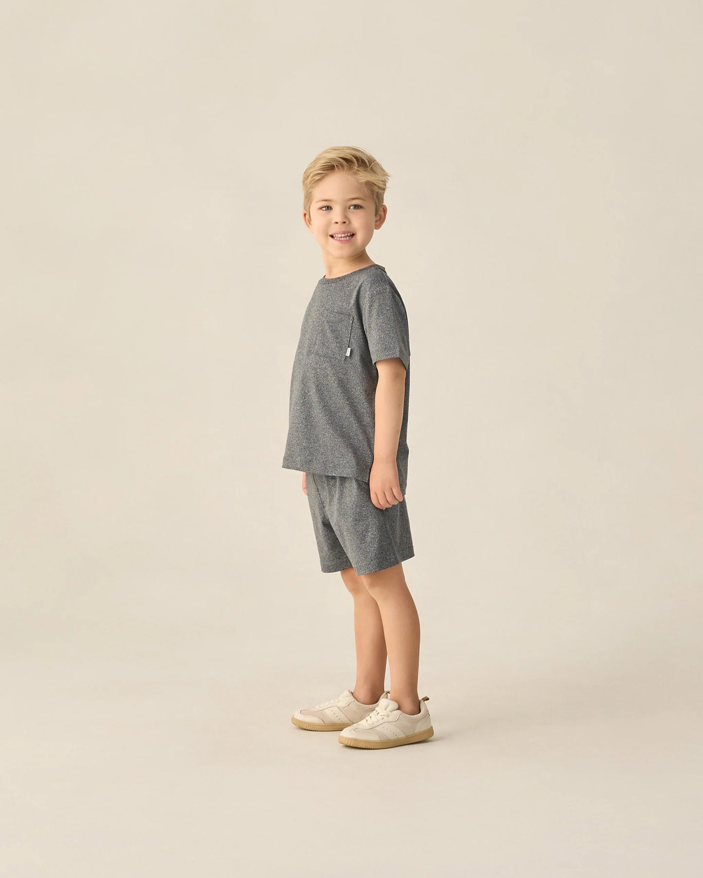 Cove Essential Pocket Tee + Oceanside Tech Short Heathered Black