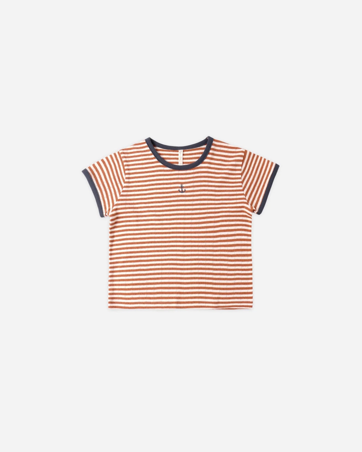 Pointelle Tee + Short Set-Poppy Stripe