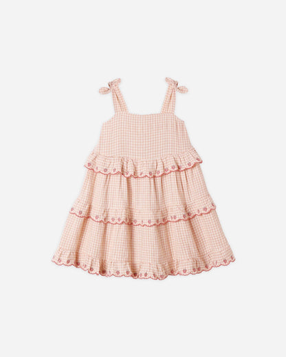 Ruffled Swing Dress Petal Gingham