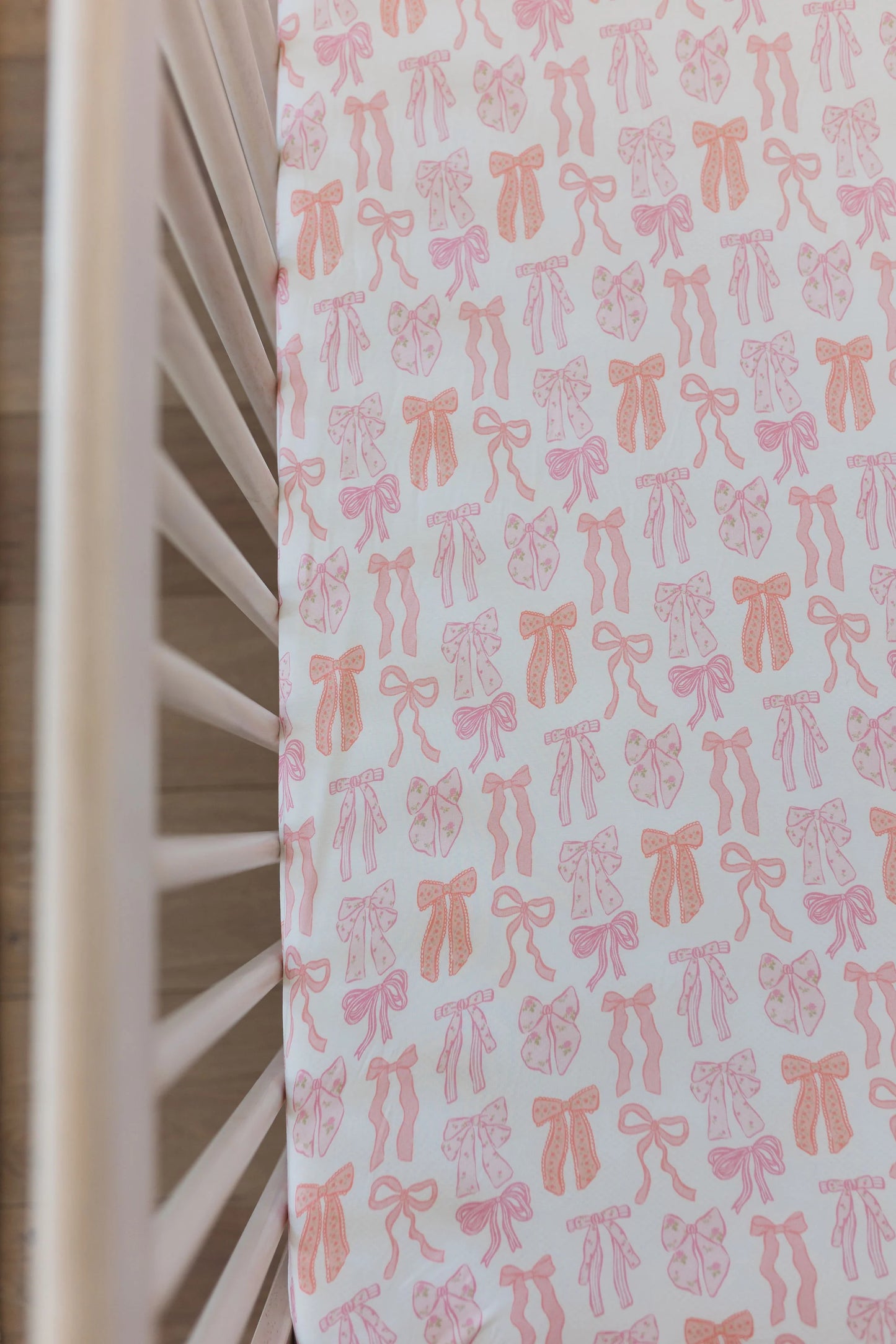 Spring Floral Bows Crib Sheet