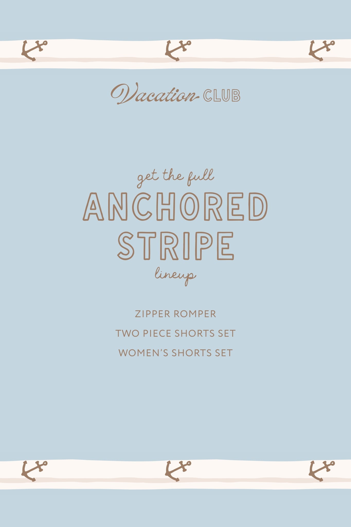 Anchored Stripe Zipper Romper
