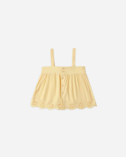 Swing Top Lemon + Rose Mini Skirt Set- Lemon