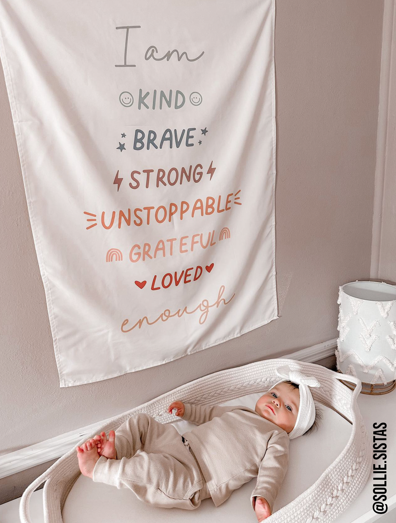 Affirmations Banner (Muted Rainbow) - Kids Wall Hanging