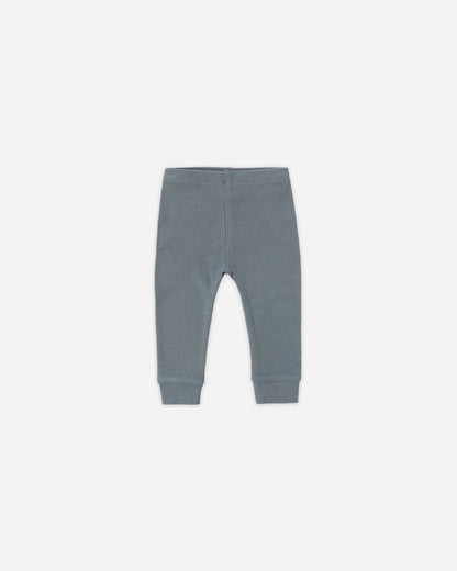 Ribbed Henley Bodysuit + Legging Set- Ocean