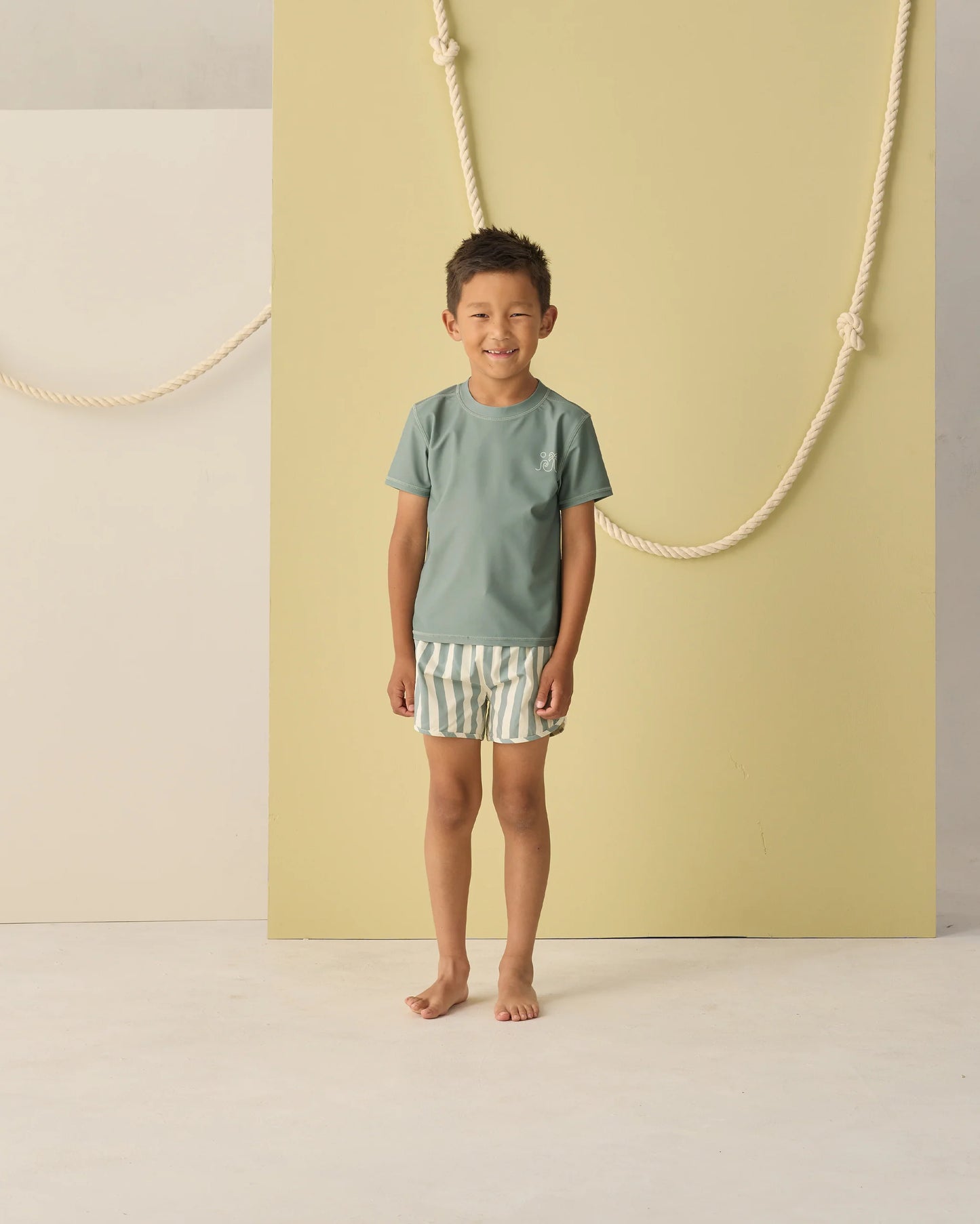 Swim Trunk Green Stripe