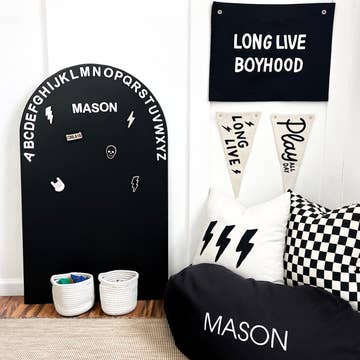 Magic Playwall - Kids Arch Magnetic Chalkboard Wall Decal | Black