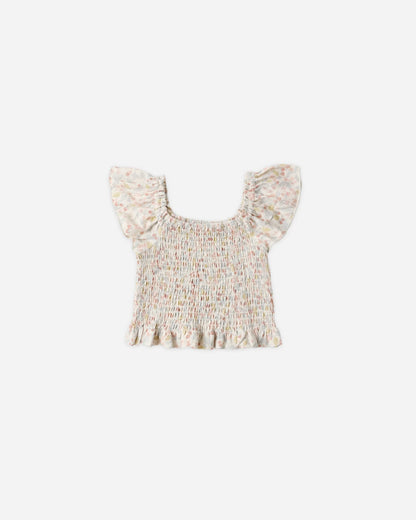Zayla Top + Tiered Mini Skirt Set- Summer Garden