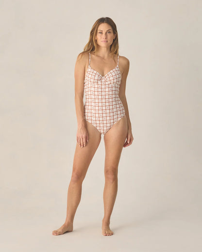 Women's Underwire One-Piece Cherry Check