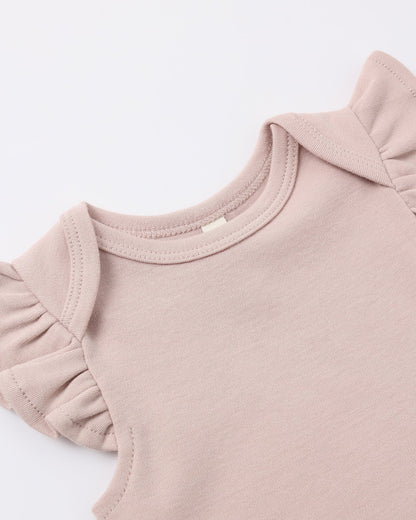 Flutter Sleeve Bodysuit + Baby Pant Blush