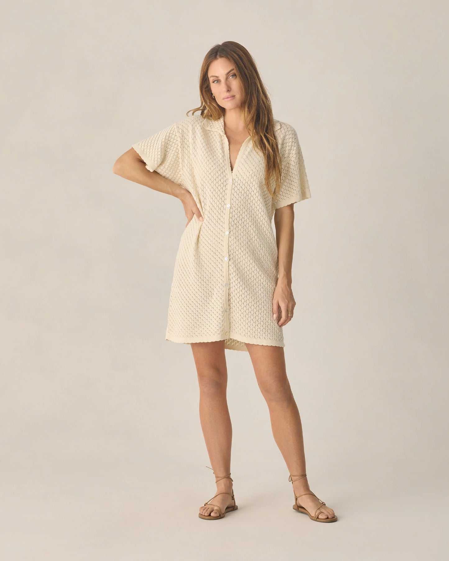 Women's Crochet Cover Up Natural