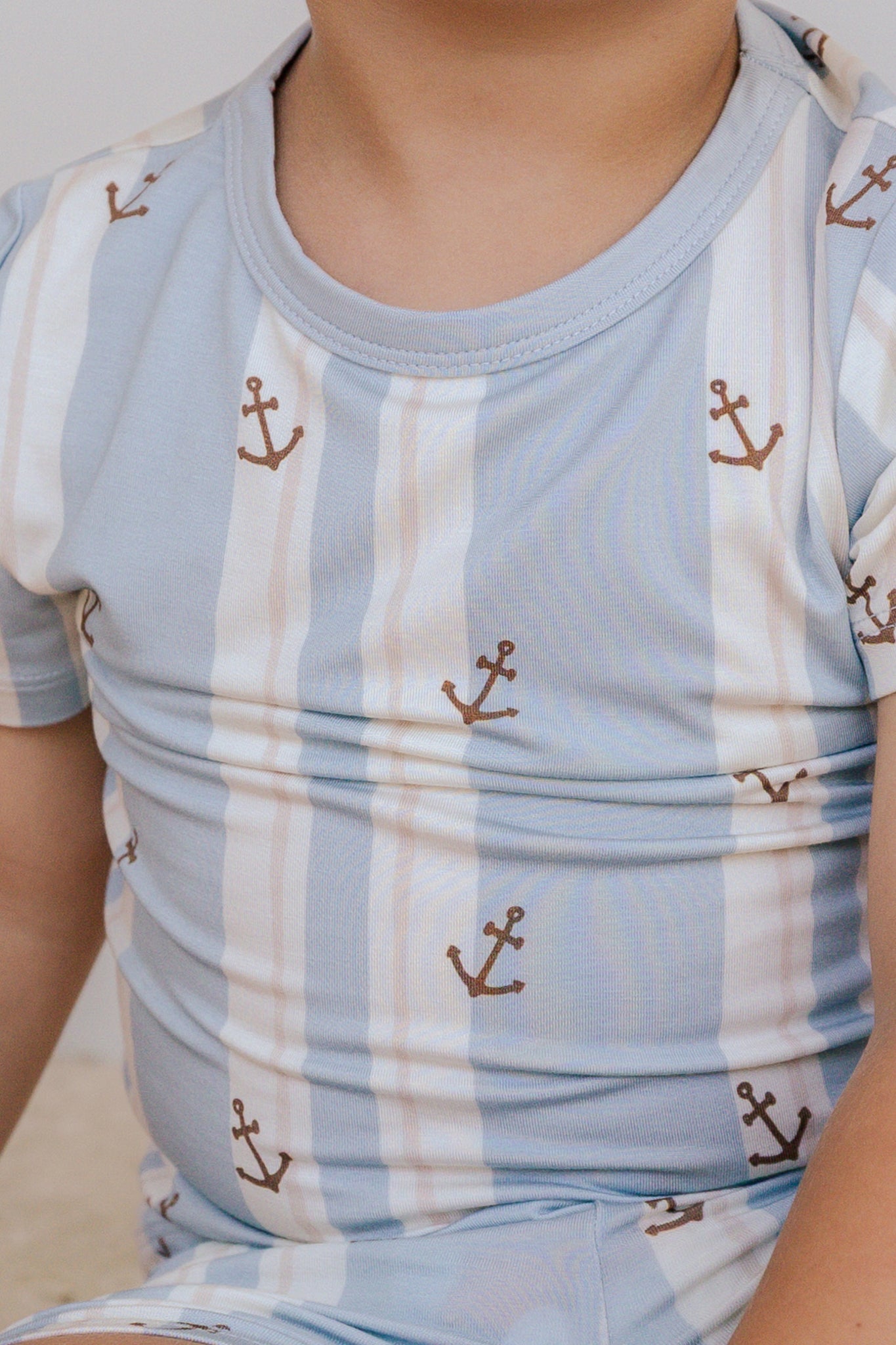 Anchored Stripe Two Piece Short Set
