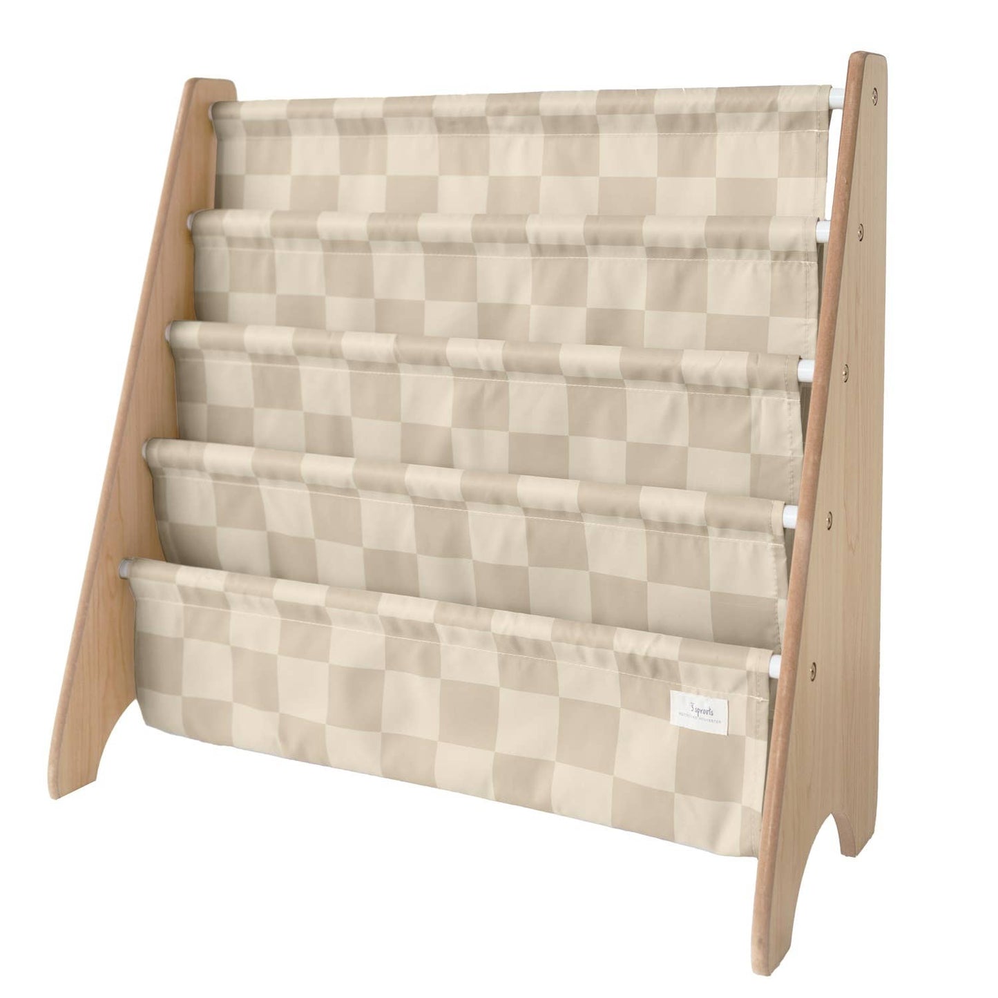 Recycled Fabric Kids Book Rack - Checkerboard Colours