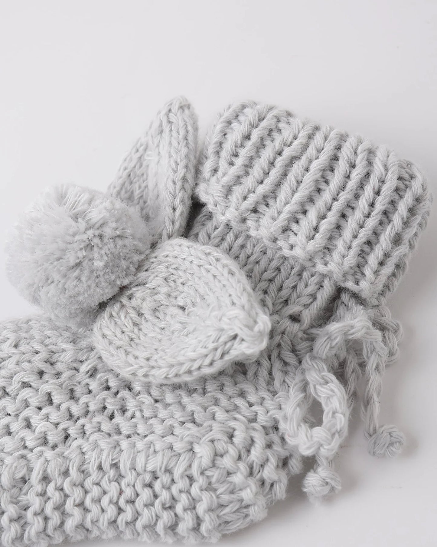 Bunny Knit Booties ||  Heathered Sky