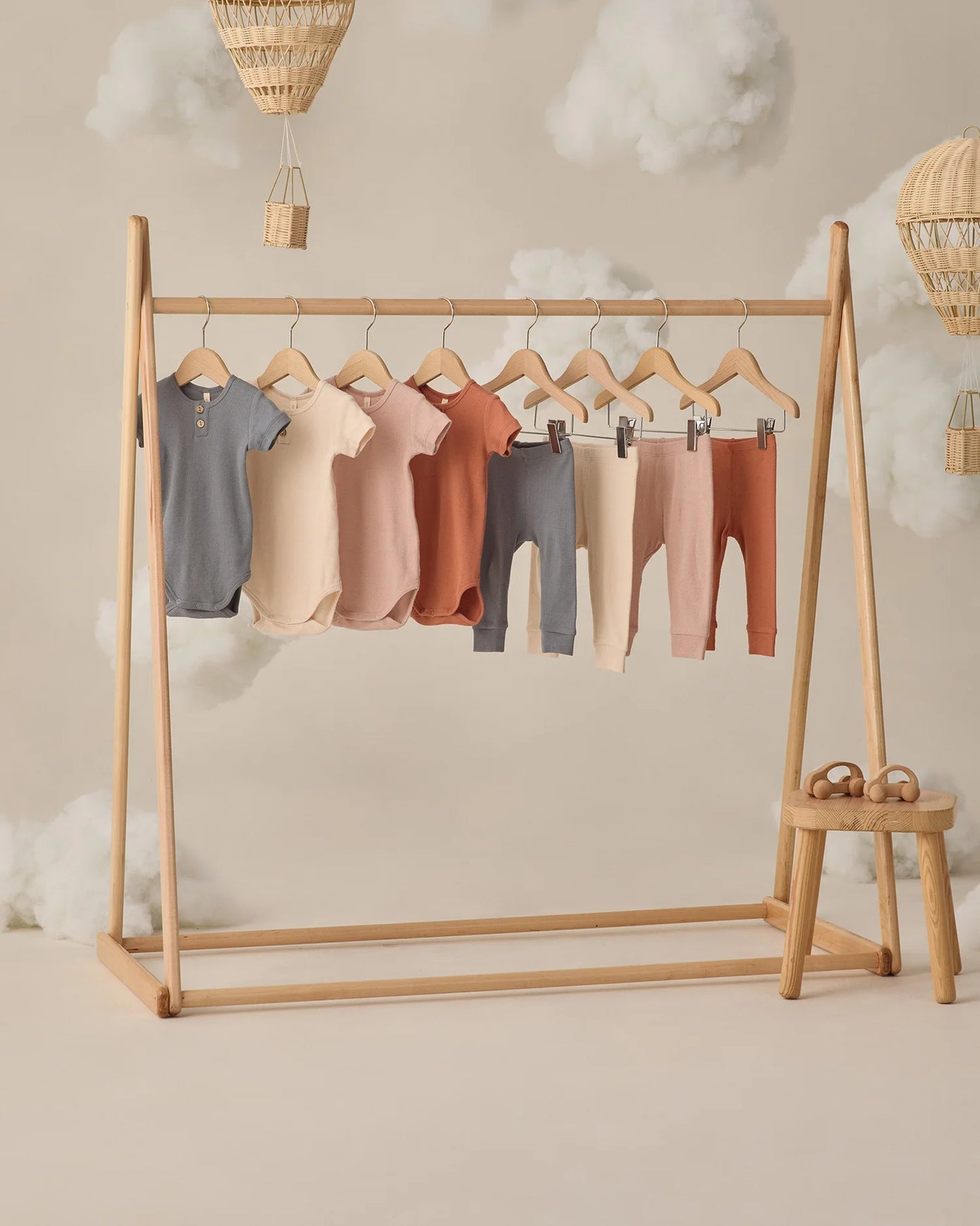 Ribbed Henley Bodysuit + Legging Set- Ecru
