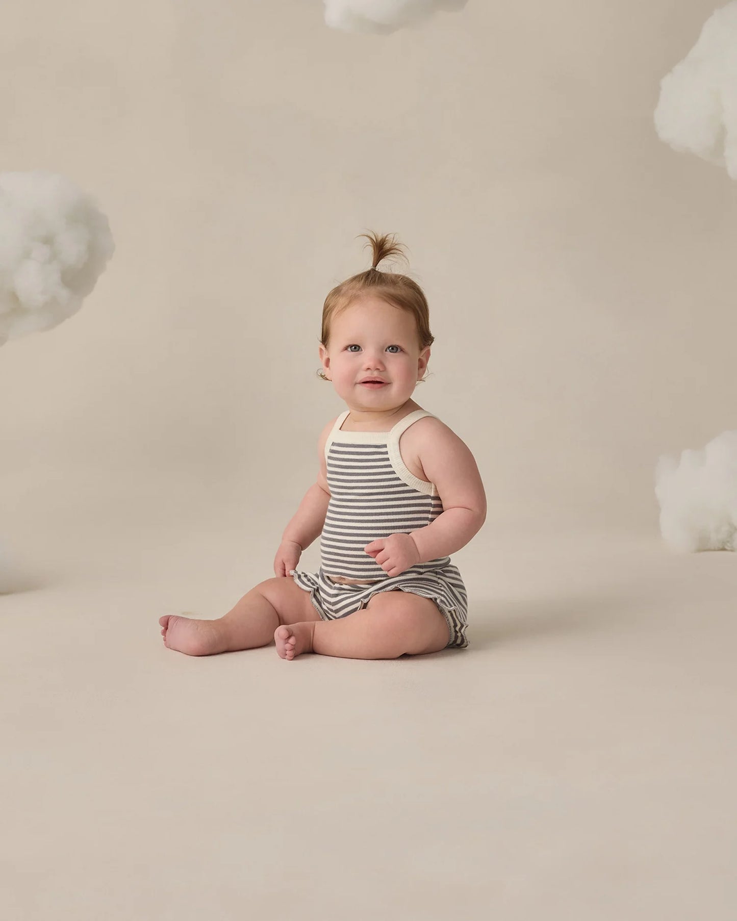 Evie Tank + Shortie Set Ocean Stripe