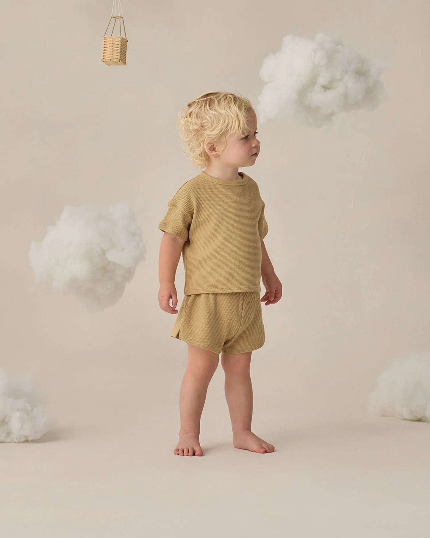 Waffle Tee + Short Set Honey