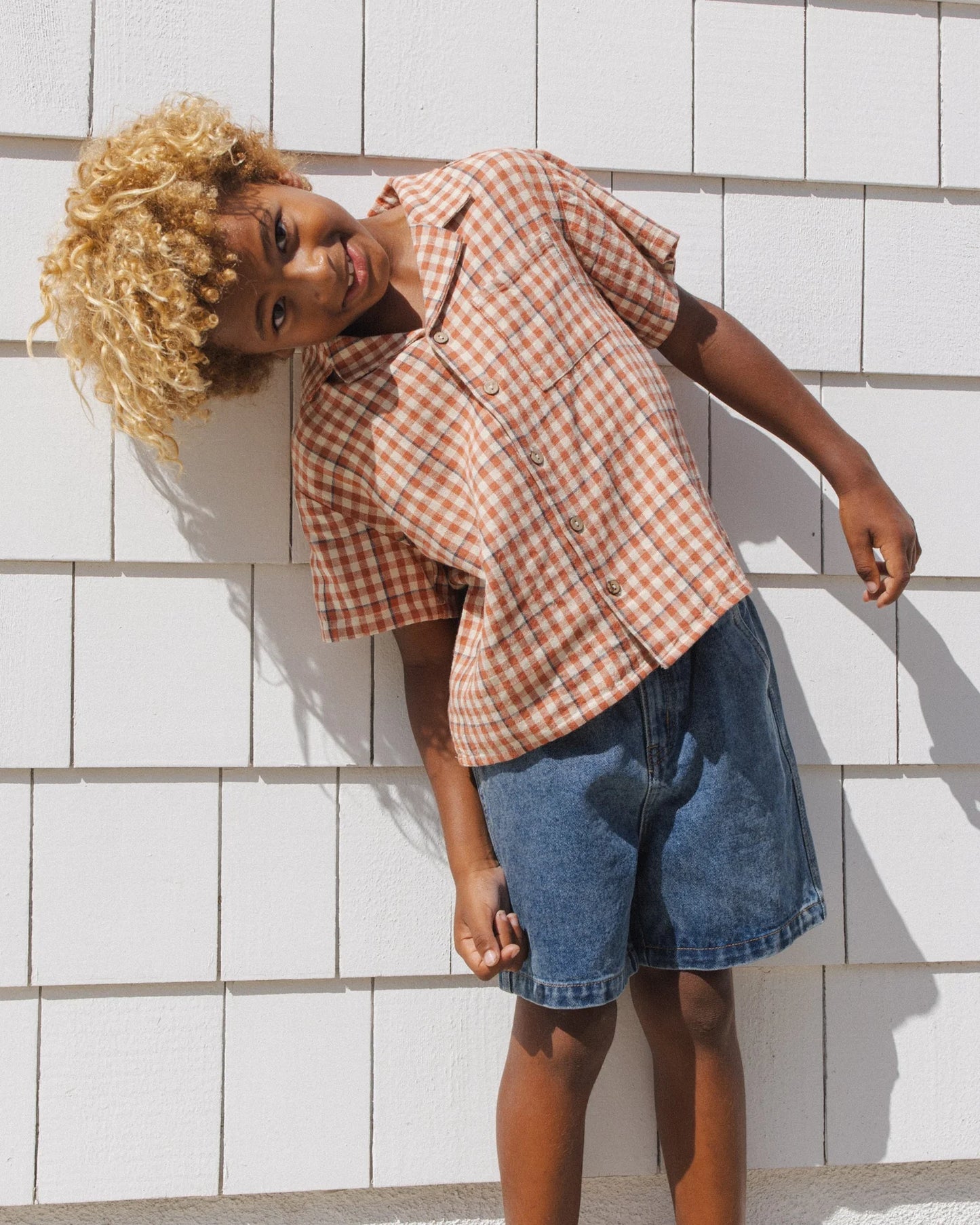 Lapel Collar Shirt Poppy Gingham