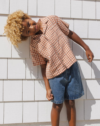 Lapel Collar Shirt Poppy Gingham