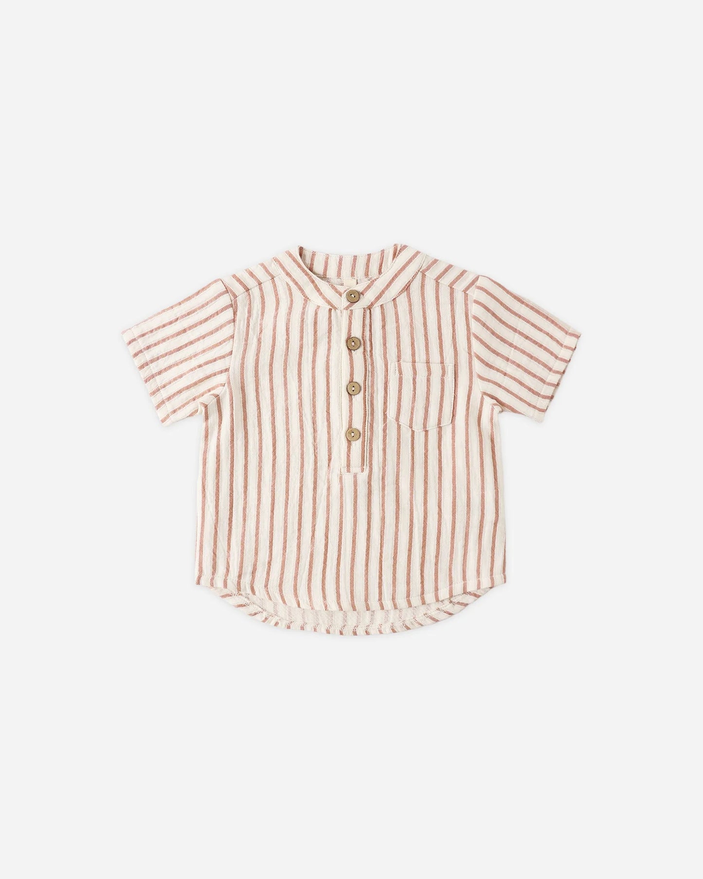 Jaxson Shirt Vintage Stripe + Woven Short Poppy Set