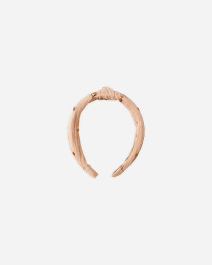 Knotted Headband Cherry Embroidery