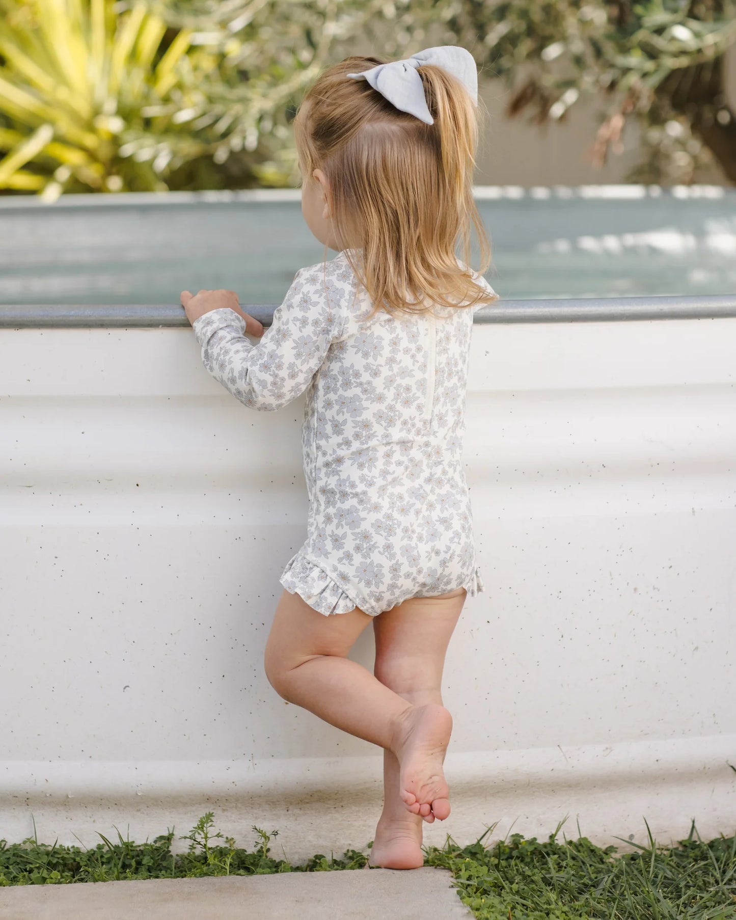 Olivia Rashguard One-Piece Blue Floral