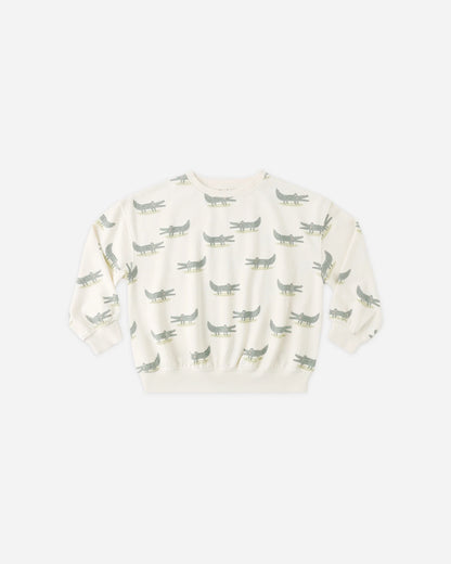 Relaxed Sweatshirt + Sweatpant Set- Alligators