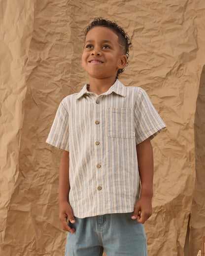 Collared Short Sleeve Shirt || Nautical  Stripe