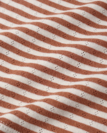 Teen Pointelle Tee + Short Set- Poppy Stripe