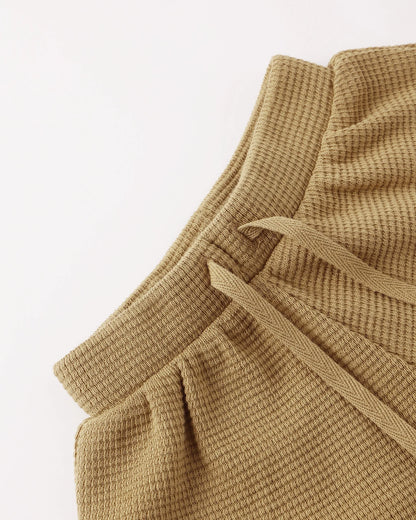Waffle Tee + Short Set Honey
