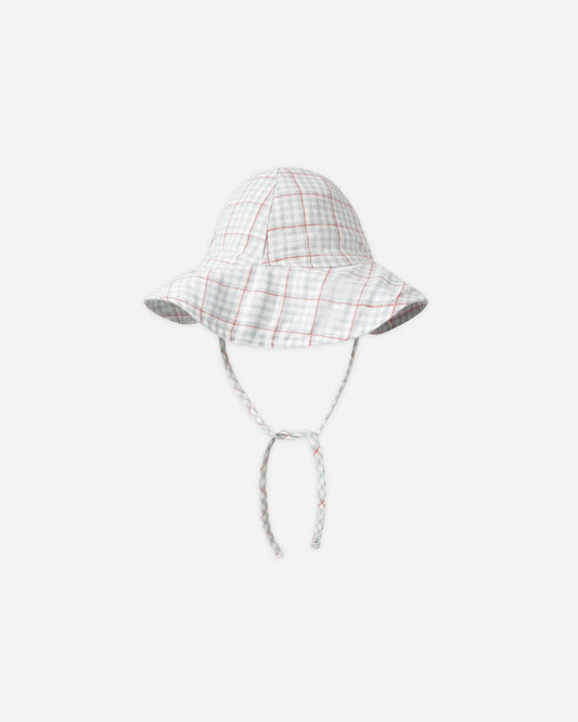 Floppy Sun Hat Light Blue Plaid