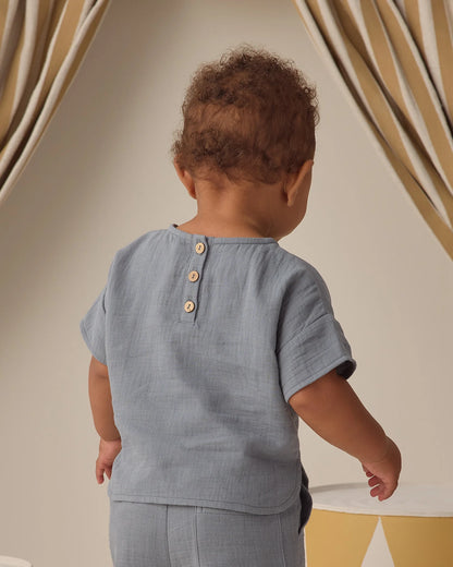 Woven Boxy Top Ocean + Utility Short Ocean