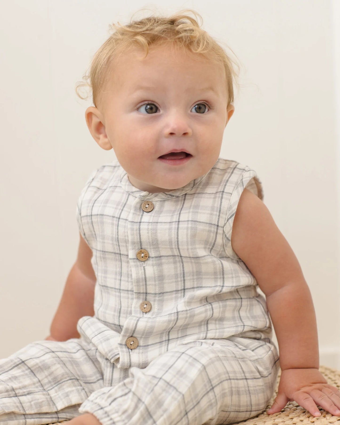 Woven Jumpsuit Blue Plaid