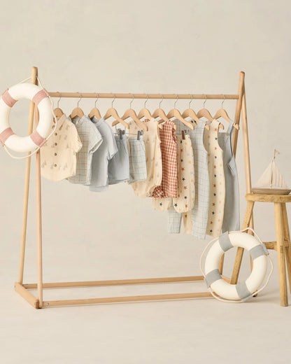 Collared Short Sleeve Shirt Sail + Perry Short Heathered Light Blue