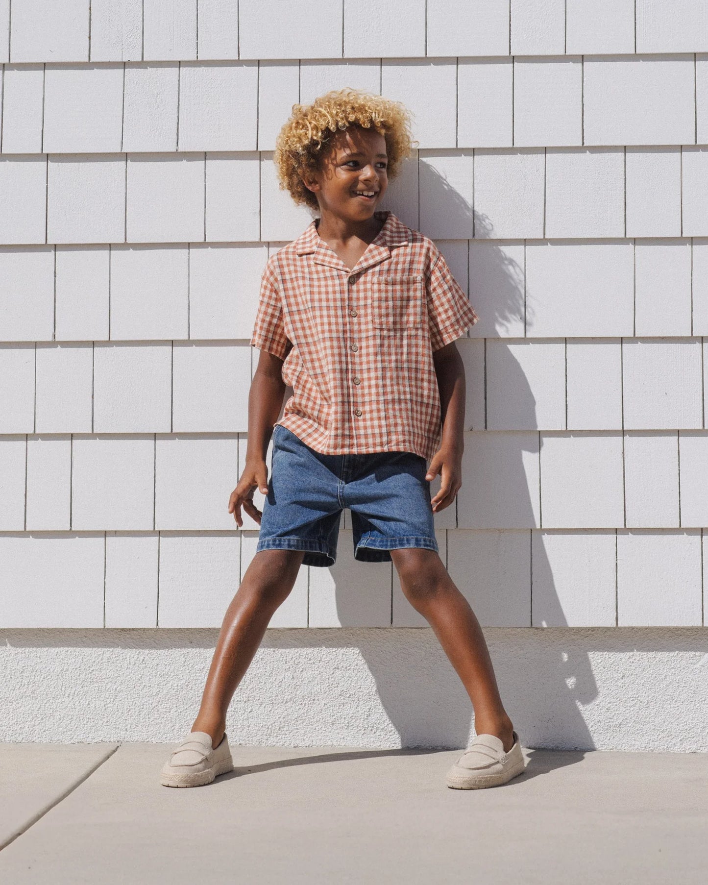 Lapel Collar Shirt Poppy Gingham
