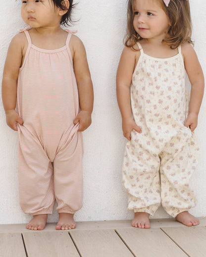 Smocked Jumpsuit Flower Field