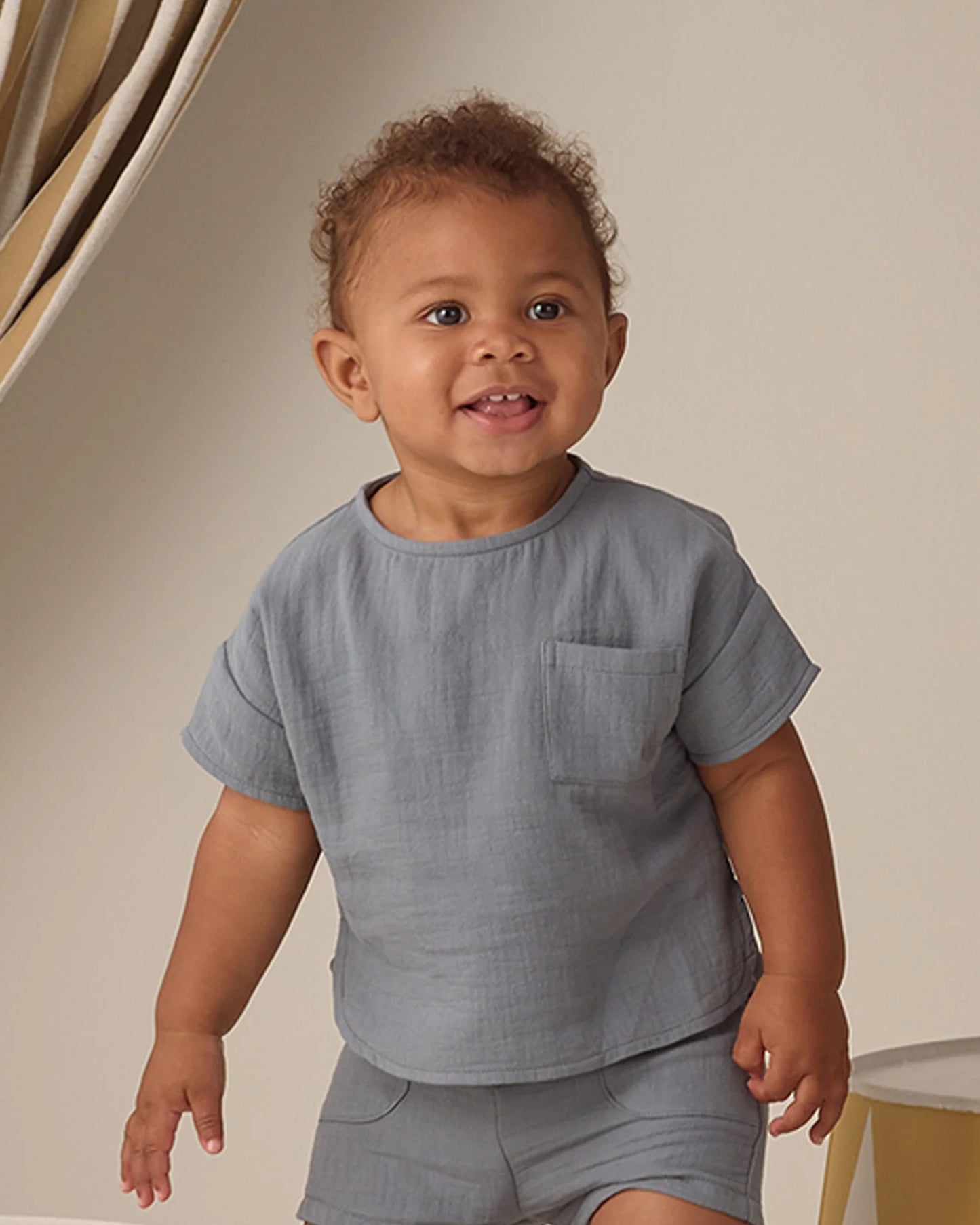 Woven Boxy Top Ocean + Utility Short Ocean