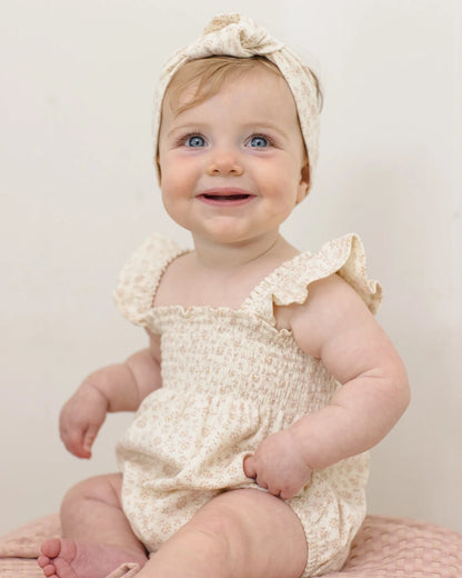 Smocked Ruffle Sleeve Romper Ditsy