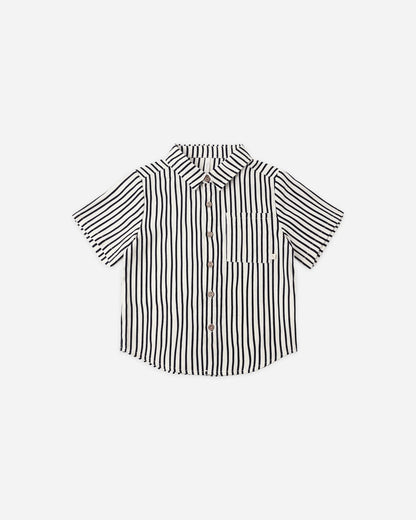 Collared Short Sleeve Shirt + Perry Short Set-  Wavy Stripe